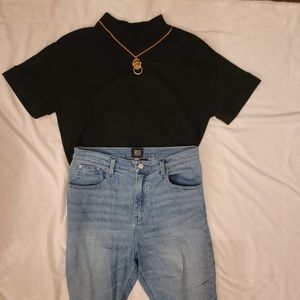 Zara black mock neck tshirt